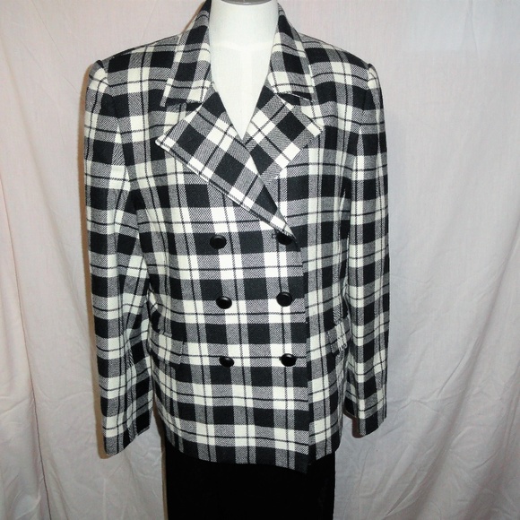 Valerie Stevens Jackets & Blazers - Plaid Jacket Double Breasted Pure Wool Sz 10 NWOT